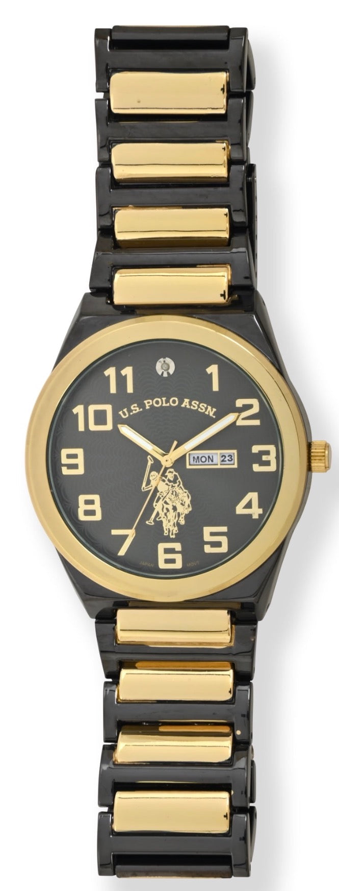 U.S. Polo Assn. Black Case and Gold Center link (USC80660WM)
