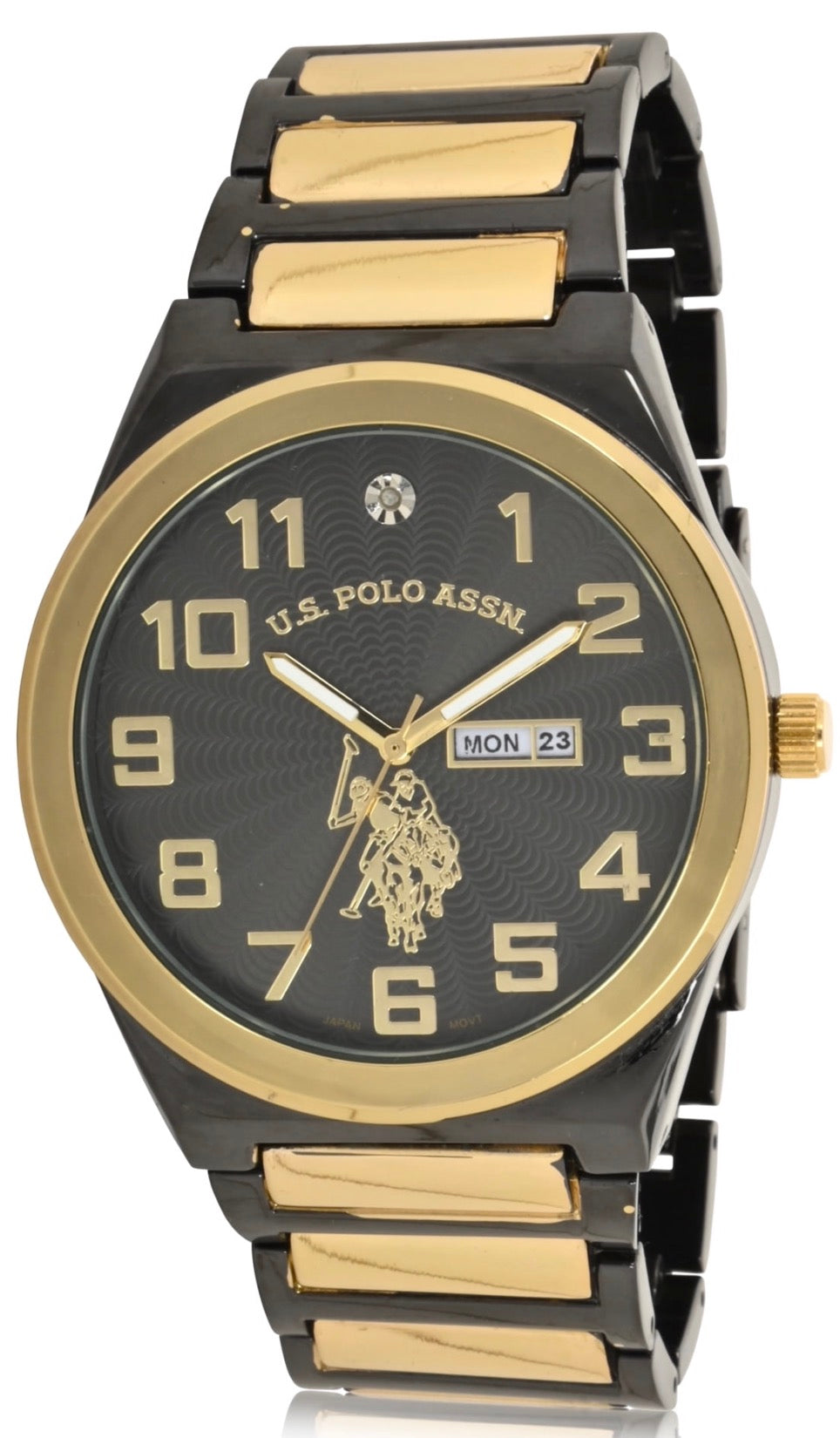 U.S. Polo Assn. Black Case and Gold Center link (USC80660WM)