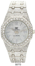 Montres Carlo Iced Out Metal Band Watch (50773)